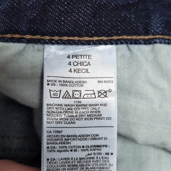 Old Navy Womens High Rise Button Fly Cropped Jeans Size 4P Straight Leg - Picture 10 of 10
